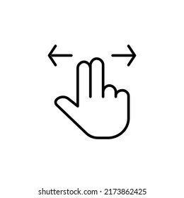 swipe left and right hand gesture editable stroke icon, Smart stroke icon