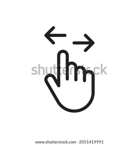 swipe left and right hand gesture line art vector icon for websites
