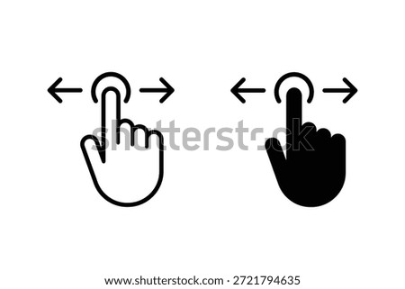 Swipe left and right icon. Digital slider. Sliding with finger symbol. Vector illustration