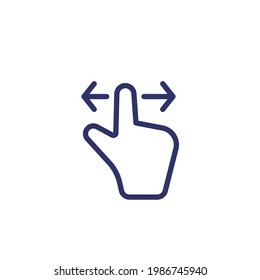 Icono de línea derecha o izquierda, gesto de mano