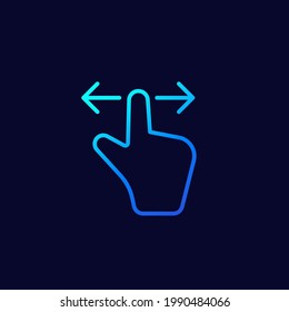 Swipe Left Or Right Thin Line Icon, Hand Gesture