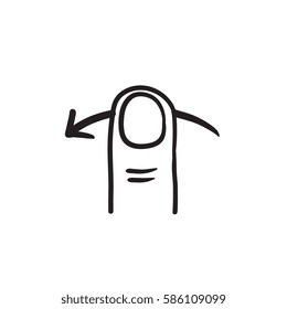 Swipe left touch screen gesture vector sketch icon isolated on background. Hand drawn Swipe left touch screen gesture icon. Swipe left touch screen gesture sketch icon for infographic, website or app.