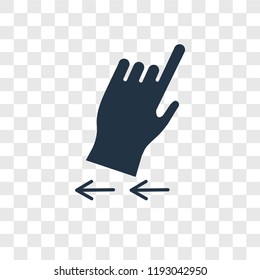Swipe left vector icon isolated on transparent background, Swipe left transparency logo concept