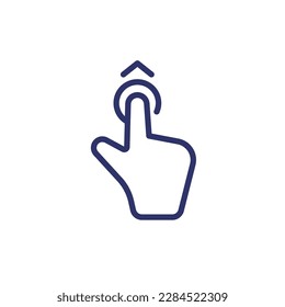 Swipe up line icon, hand gesture
