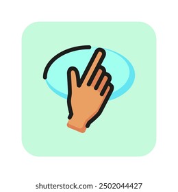 Symbol "Linie auswischen" Mobil, Sensor, Bildschirm. Mobiles Konzept. Vektorgrafik kann für Themen wie Technologie, Smartphones, digitalen Fortschritt verwendet werden