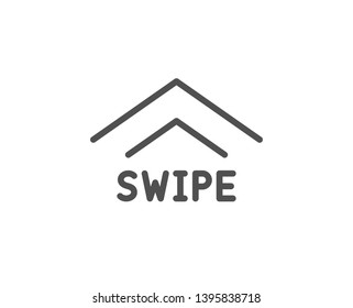 Swipe up line icon. Scrolling arrow sign. Landing page scroll symbol. Quality design element. Linear style swipe up icon. Editable stroke. Vector