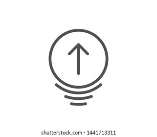 Swipe up line icon. Scrolling arrow sign. Landing page scroll symbol. Quality design element. Linear style swipe up icon. Editable stroke. Vector