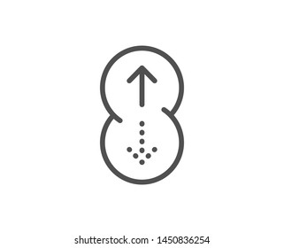 Swipe up line icon. Scrolling arrow sign. Landing page scroll symbol. Quality design element. Linear style swipe up icon. Editable stroke. Vector