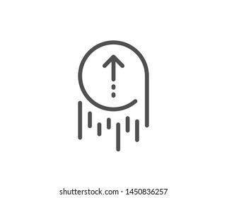 Swipe up line icon. Scrolling arrow sign. Landing page scroll symbol. Quality design element. Linear style swipe up icon. Editable stroke. Vector