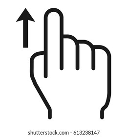 Swipe up line icon, touch and hand gestures, mobile interface and drag up vector graphics, a linear pattern on a white background, eps 10.