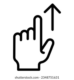 Swipe up line icon. Touch screen gestures vector illustration isolated on white. Scrolling gesture outline style designed for and app. Eps 10.