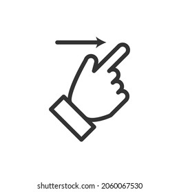Swipe line icon in trendy style. Stroke vector pictogram isolated on a white background. Swipe premium outline icons.