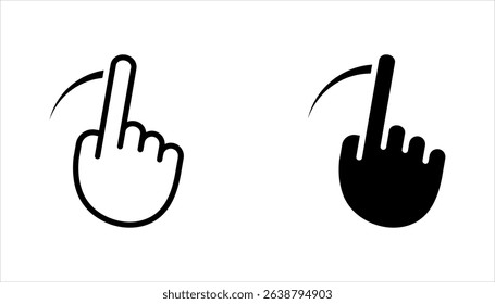 Swipe Linear style icons set. Hands button icons. vector illustration on white background