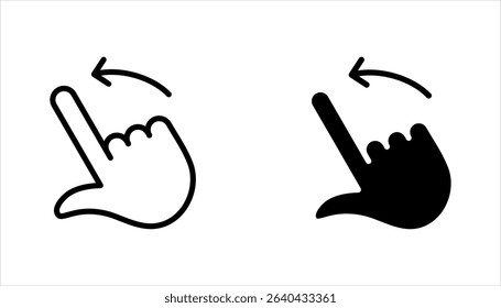 Swipe Linear style icons set. Hands button icons. vector illustration on white background