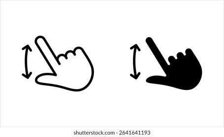Swipe Linear style icons set. Hands button icons. vector illustration on white background