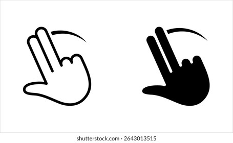 Passe o conjunto de ícones de estilo linear. Ícones de botão Mãos. ilustração vetorial no plano de fundo branco