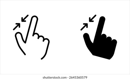 Swipe Linear style icons set. Hands button icons. vector illustration on white background