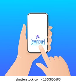 Swipe up Modern communication technology. smartphone hands, great design for any purposes. Web design. Media technology. Modern pattern with swipe smartphone hands.