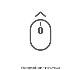 Swipe up mouse line icon. Scrolling arrow sign. Landing page scroll symbol. Quality design element. Linear style swipe up icon. Editable stroke. Vector