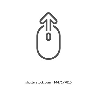 Swipe up mouse line icon. Scrolling arrow sign. Landing page scroll symbol. Quality design element. Linear style swipe up icon. Editable stroke. Vector