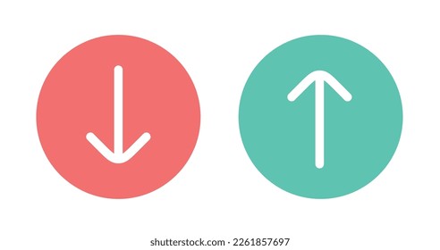 Swipe up on the icon. Up and down scroll arrow, up and down drag button on action icon in social media interface. Vector icon
