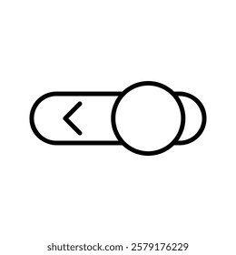 Swipe the phone to the left. Slider hand, finger press button. Vector illustration