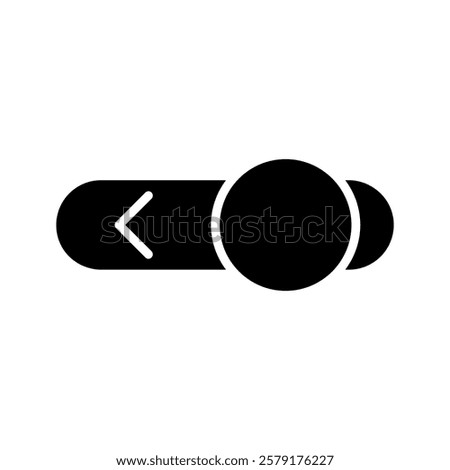 Swipe the phone to the left. Slider hand, finger press button. Vector illustration