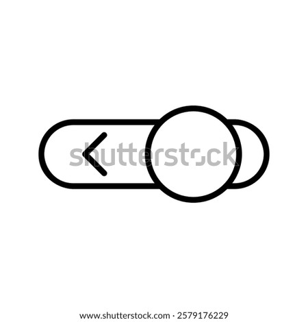 Swipe the phone to the left. Slider hand, finger press button. Vector illustration