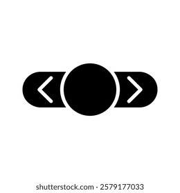 Swipe the phone right and left. Slider hand, finger press button. Vector illustration