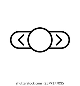 Swipe the phone right and left. Slider hand, finger press button. Vector illustration