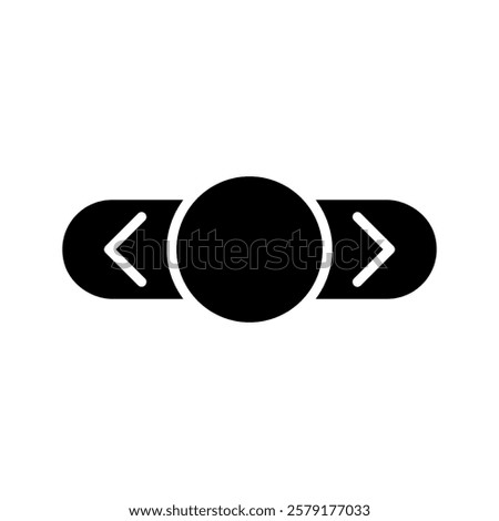 Swipe the phone right and left. Slider hand, finger press button. Vector illustration