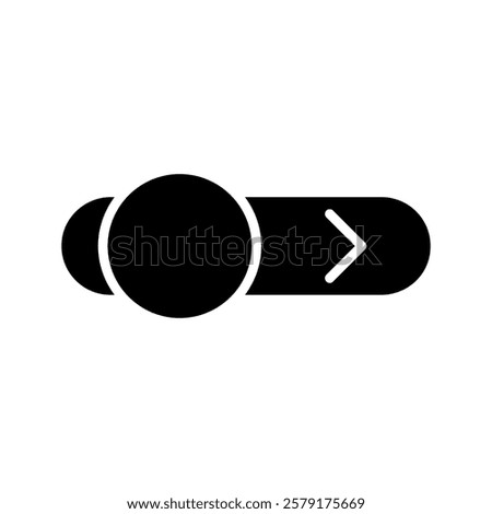 Swipe the phone to the right. Slider hand, finger press button. Vector illustration