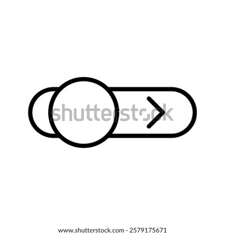 Swipe the phone to the right. Slider hand, finger press button. Vector illustration