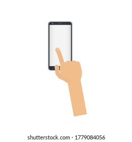 Swipe of the phone. Space for your text, vector illustration