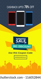 swipe up ramadan sale for social media stories.islamic banner template.vector illustration