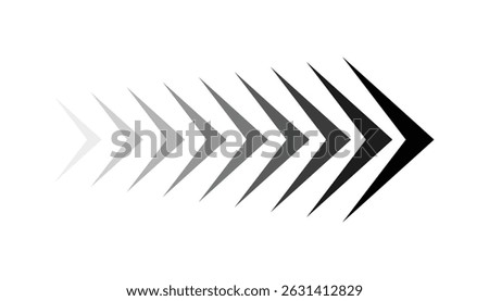 Swipe right. arrow direction sign. moving digital black arrows. moving high speed arrow. street sign. vector icon
