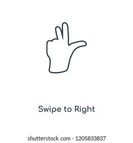 Swipe to Right concept line icon. Linear Swipe to Right concept outline symbol design. This simple element illustration can be used for web and mobile UI/UX.