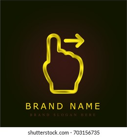 Swipe To Right golden metallic logo