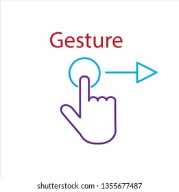 swipe right hand gesture icon,vector best line icon.