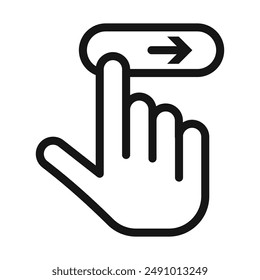 Swipe right icon Black line art vector logo