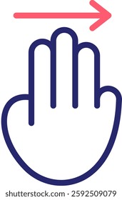 Swipe Right Icon Color Vector Illustration