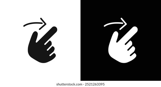 Swipe right icon Flat line illustration