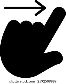 Swipe Right Icon Glyph Vector Illustration