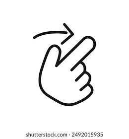 Lineare Vektorgrafik des linearen Grafiksatzes für Symbol nach rechts wischen
