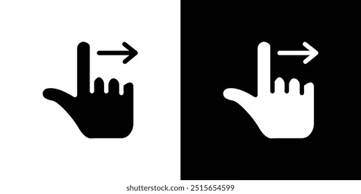 Passar o dedo para a direita ícone logotipo definir vetor