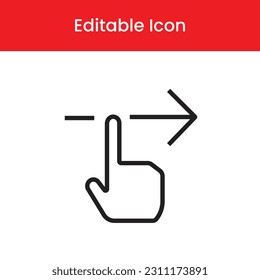 Swipe right icon, Swipe right outline icon, Swipe right vector icon