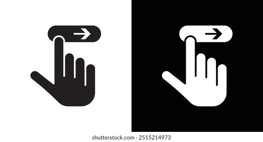 Swipe right icon Thin line flat illustration