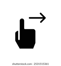 Deslizar el Diseño web del icono derecho en el Vector