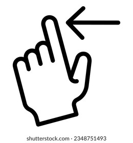 Swipe right line icon. Flick right vector illustration isolated on white. Gesture outline style designed for and app. Eps 10.