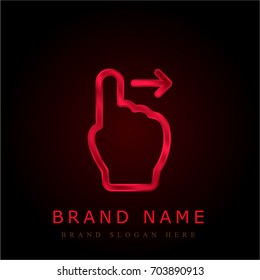 Swipe To Right red chromium metallic logo